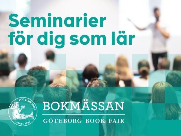 En lärare undervisar i ett klassrum. Text "Seminarier för dig som lär"